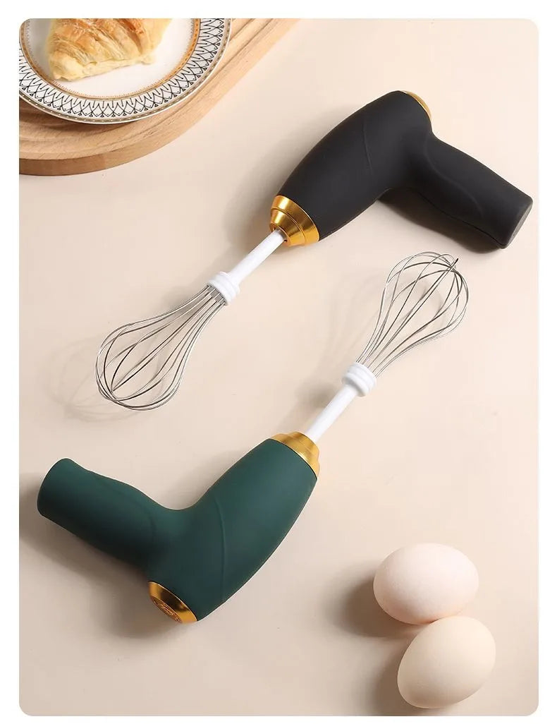 USB charging egg beater, stainless steel handheld cream whisk, multifunctional complementary food, coffee, milk froth mixer